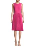 Badgley Mischka Platinum Pleated A-line Dress