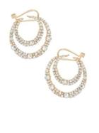 Design Lab Goldtone Double Circle Rhinestone Earrings
