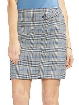 Vince Camuto Sapphire Bloom Plaid Skirt