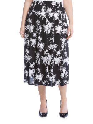 Karen Kane Plus Star Print Midi Skirt