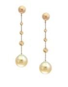 Effy 9-10mm Gold Pearl And 14k Yellow Gold Drop Earrings