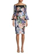 Gabby Skye Off-the-shoulder Floral Sheath Dress