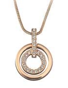 Swarovski Rose Gold-plated Circle Pendant Necklace