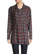 Free People All About The Feels Plaid Button Down Shirt