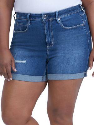 Melissa Mccarthy Seven7 Plus Rolled Cuff Denim Shorts