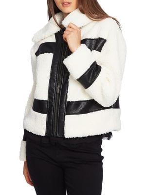 1.state Faux-shearling Mixed Media Jacket