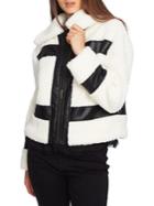 1.state Faux-shearling Mixed Media Jacket