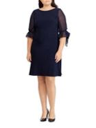 Lauren Ralph Lauren Plus Georgette-sleeve Jersey Dress