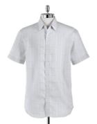 Perry Ellis Cotton Plaid Button-down Shirt