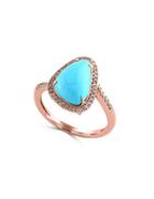 Effy Turquesa Turquoise And Diamond 14k Rose Gold Ring
