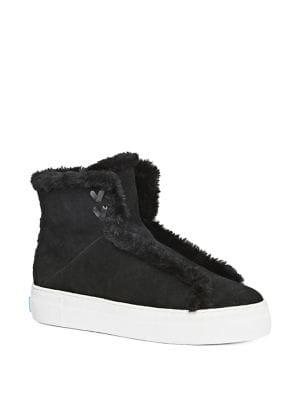 Jack Rogers Mei Faux Shearling-lined Suede Sneakers