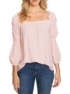 Cece Ruffled Square Neck Blouse