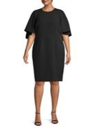 Eliza J Plus Cape-sleeve Dress