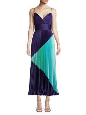 Jill By Jill Stuart Colorblock Pleated A-line Dress