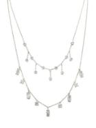 Nina Aura Silvertone & Crystal Layered Necklace