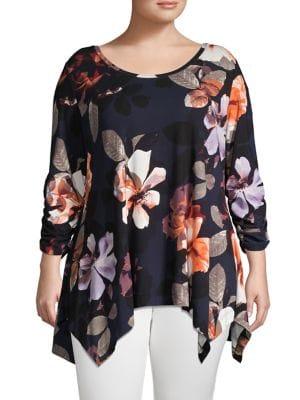 Context Plus Floral-print Boatneck Top