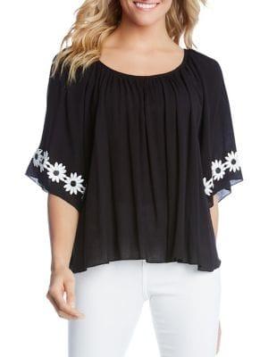 Karen Kane Embroidered Daisy Top