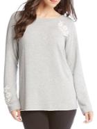 Karen Kane Applique Long Sleeve Sweater