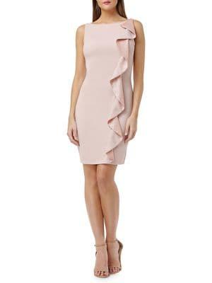 Carmen Marc Valvo Infusion Sequined Cocktail Sheath Dress
