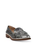 Lauren Ralph Lauren Brindy Metallic Leather Croc-embossed Loafers