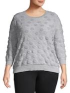 Lord & Taylor Plus Dotted Three-quarter Sleeve Sweater