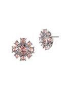 Givenchy Hematite And Crystal Cluster Stud Earrings