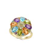 Effy Diamond, 14k Yellow Gold And Multi-gemstone Ring