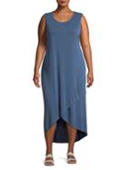 Nic+zoe Plus Boardwalk Washed Tulip-hem Dress