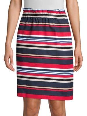 Donna Karan Striped Pull-on Skirt
