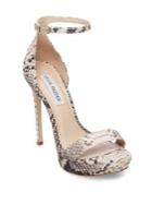 Steve Madden Starlet Snake Print Leather Stiletto Platform Sandals