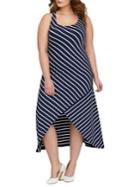 Addition Elle Michel Studio Plus Yarn-dyed Stripe Maxi Dress