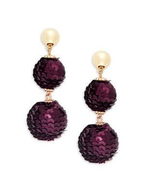 Design Lab Sterling Silver Sequin Double Drop Earrings