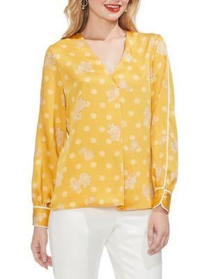 Vince Camuto Sunrise Bay Paisley Piped Blouse