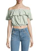 Free People Love Letter Off-the-shoulder Cropped Top