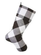 Raz Imports Christmas In The Country Checked Cotton Stocking