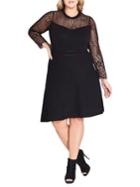 City Chic Plus Floral Lace Fit-&-flare Dress