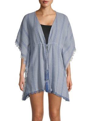 Elan Frayed Tassel Cotton Tunic