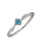 Lord & Taylor Blue Topaz And 14k Yellow Gold Bracelet