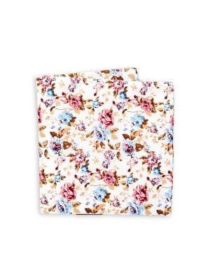Black Brown Large Viney Floral Pocket Square