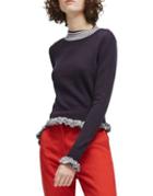 French Connection Knit Ruffle-trim Sweater