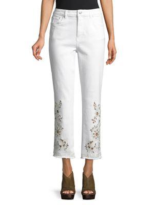 Free People Cutwork Cigarette-leg Jeans