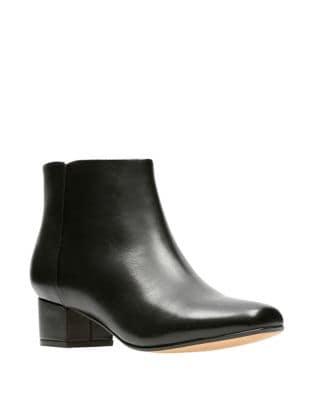 Clarks Chartli Lilac Leather Booties