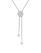 Lord & Taylor Diamond And Sterling Silver Bolo Necklace