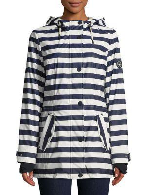 1 Madison Striped Hooded Raincoat