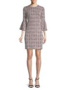 Calvin Klein Plaid Bell-sleeve Sheath Dress