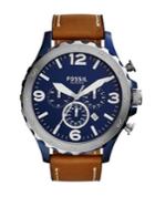 Fossil Nate Chronograph Leather Watch, Jr1504