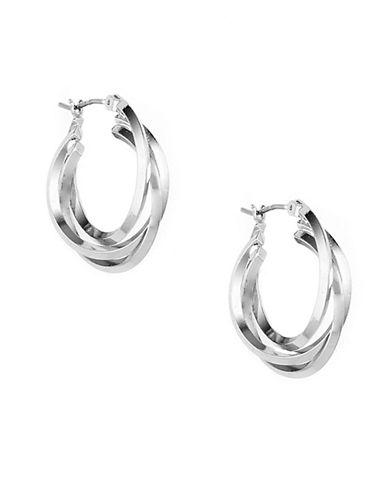 Anne Klein Silvertone Three Ring Hoop Earrings