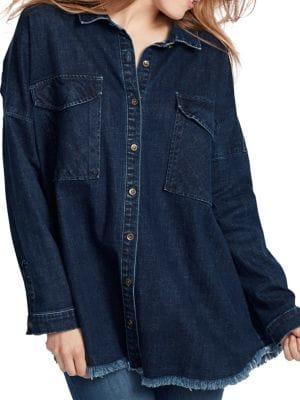 Ella Moss Audrey Frayed Denim Top