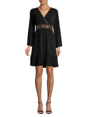 Michael Michael Kors Hardware Deep Vee Dress