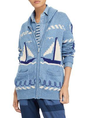 Polo Ralph Lauren Sailboat Shawl Sweater